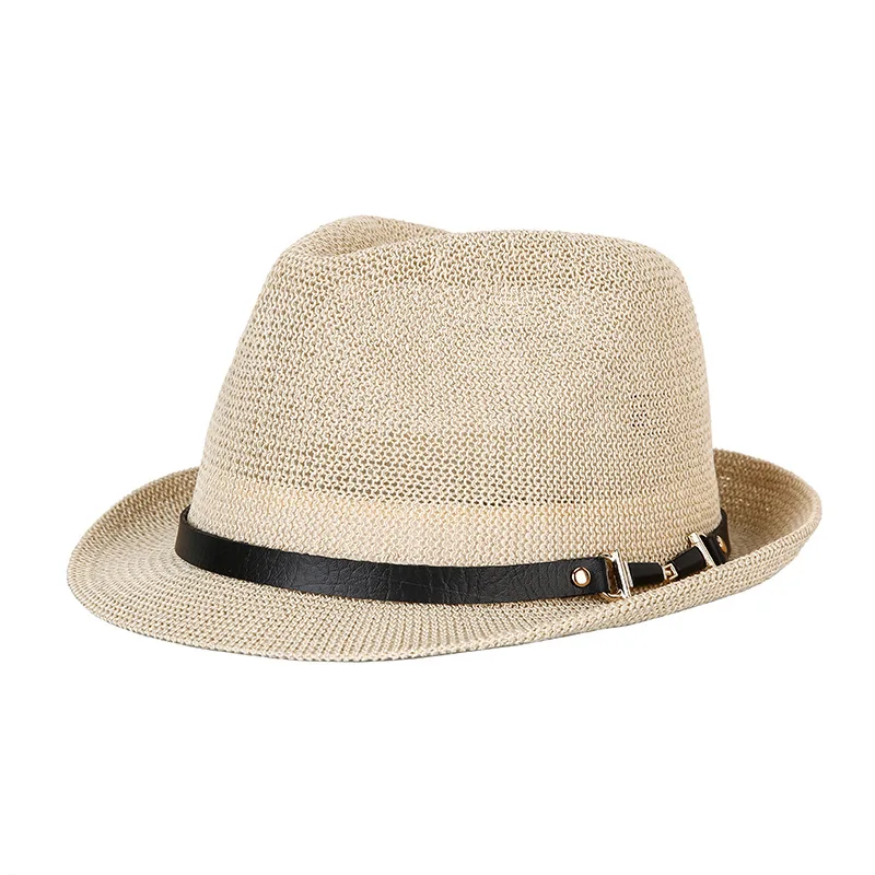 

England jazz hat breathable mesh flat hat visor straw hat beach hat Retro cap Foldable cap sun hat casual Panama hat
