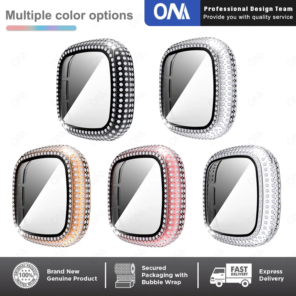 Чехол со стразами + Защитная пленка для экрана Fitbit Versa3 Versa 3/Sense роскошный защитный
