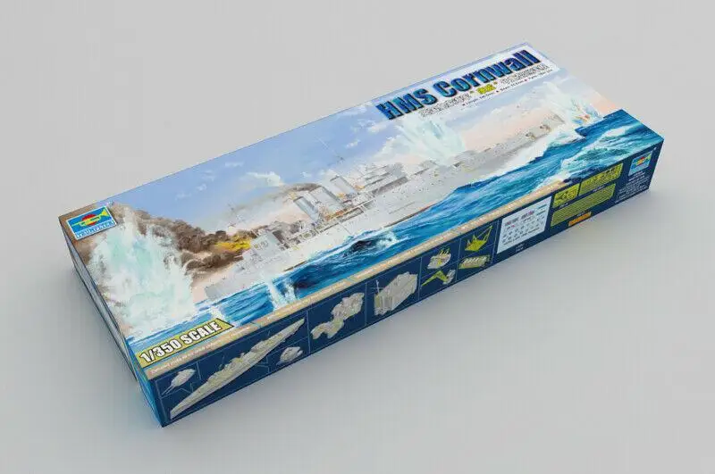 Trumpeter 05353 1/350 HMS Cornwall линкор пластиковая модель сборки 2019|Наборы для моделей| |