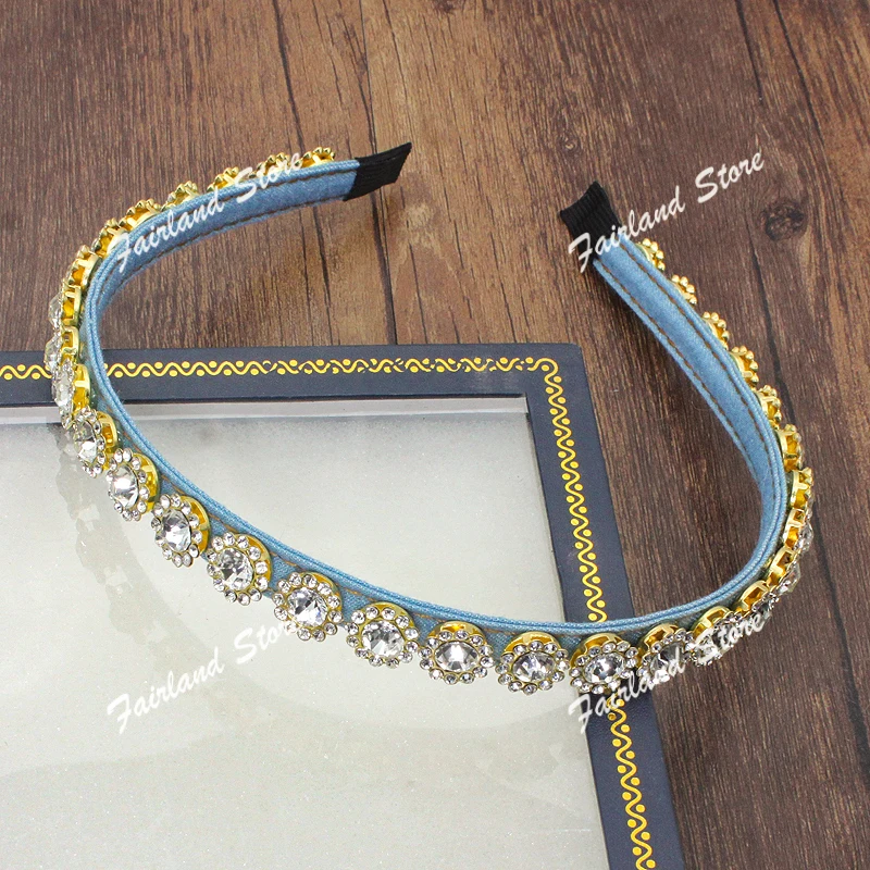 Украшенная кристаллами ободок для волос Fairland Korean Fashion Sparkly Clear Full Crystal Hairband Rhinestone Headbands For Women Party on.
