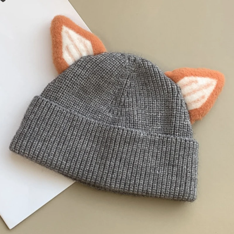 

Милые детские шапки на зиму, вязаные шапки для детей, шапки для мальчиков и девочек, шапки, облегающие шапки, однотонные шапки унисекс с коша...