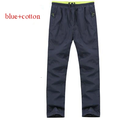 blue thick Pants Men Easy Thickening Sweatpants Windbreak Add Cotton Fleece Warm Trousers Men Student Casual Long Pants Joggers Streetwear - Цвет: blue thick