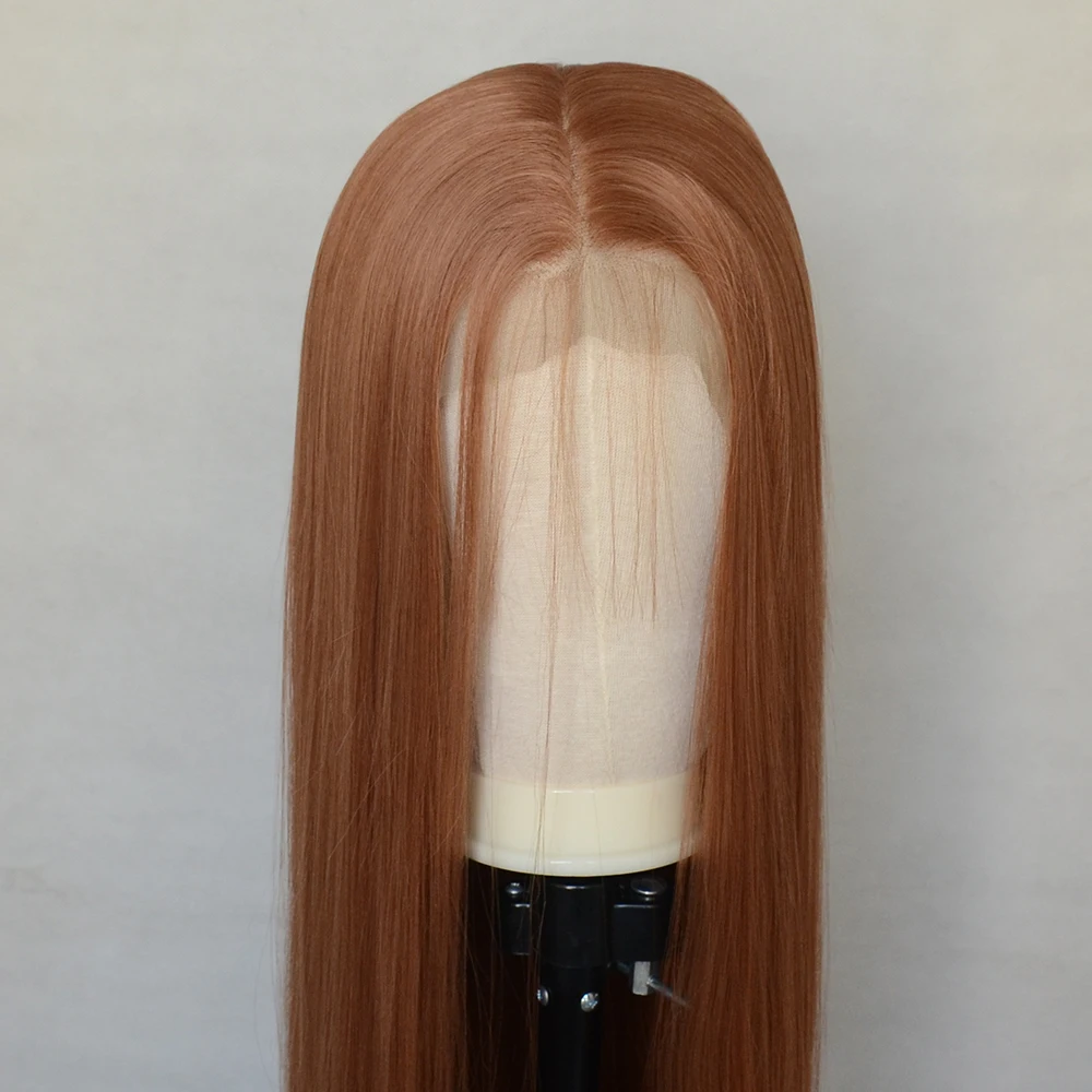 Парик Vogue Queen 13 × 6 светлый смешанный оранжевый длинный прямой синтетический