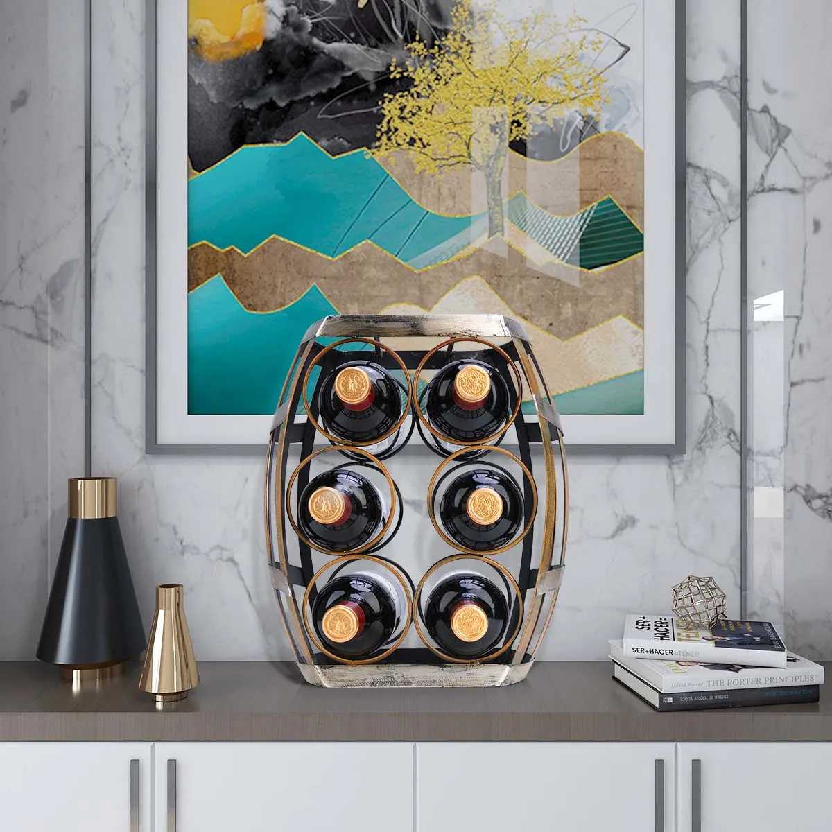 Винная стойка Tooarts на 6 бутылок настольный винный стеллаж прочная