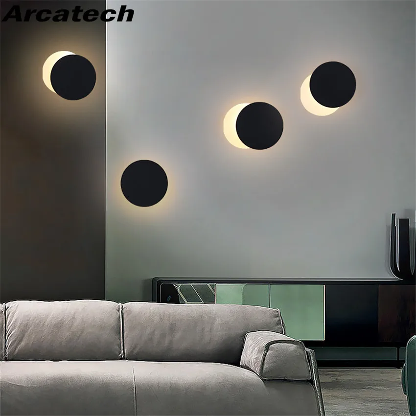 

Creative Eclipse Wall Lamps Modern Bedroom Bedside Wall Sconce Stairway Aisle Living Room 5W LED Wall Light Indoor Decor NR-230