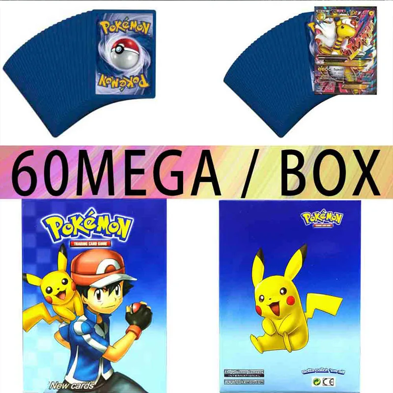 Карты покемона TAKARA TOMY EX MEGA Booster Box 60 шт./кор. битва на английском языке сверкающая