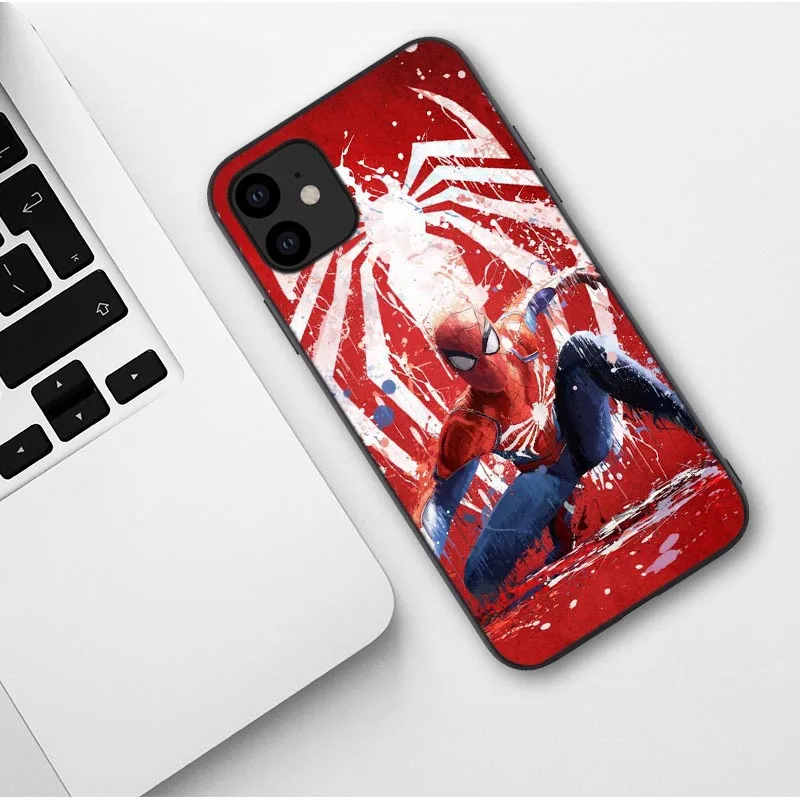 Мягкий Черный силиконовый чехол для телефона с человеком-пауком для iPhone 11Pro Max Deadpool, крутой чехол для iPhone X 5 5S SE 6 6S 7 8 Plus XS MAX XR - Цвет: TPU