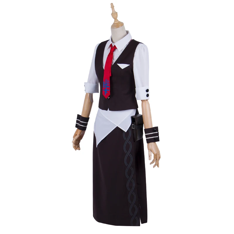 

Anime Arknights Chen Coffee Shop Maid Dress Cosplay Costume+horns Full Set Unisex Halloween Carnival Free Shipping 2020 New