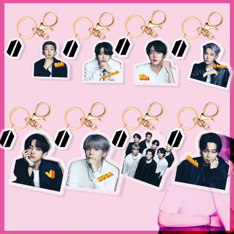 

1Pcs Wholesale Kpop Bangtan Boys Acrylic Keychain New Album Key Chain Accessories Key Ring Cute Pendant Keyring Gifts Collection