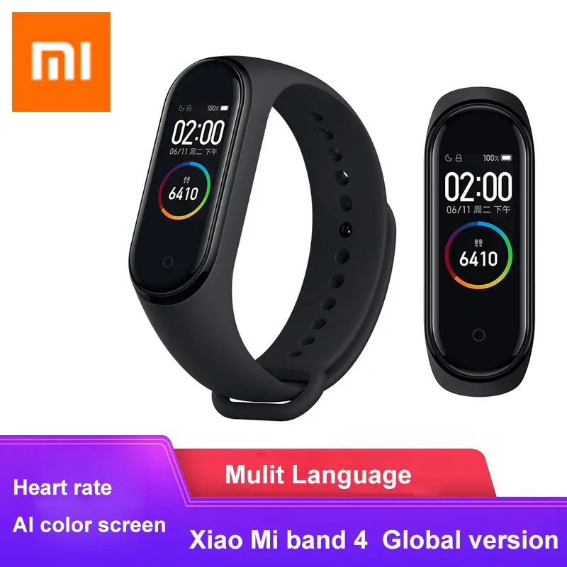 Xiaomi Mi группа 4 смарт-браслет Цвет Экран активно-матричные осид сердечного ритма Водонепроницаемый спортивные Фитнес Bluetooth гарнитура глобальная версия