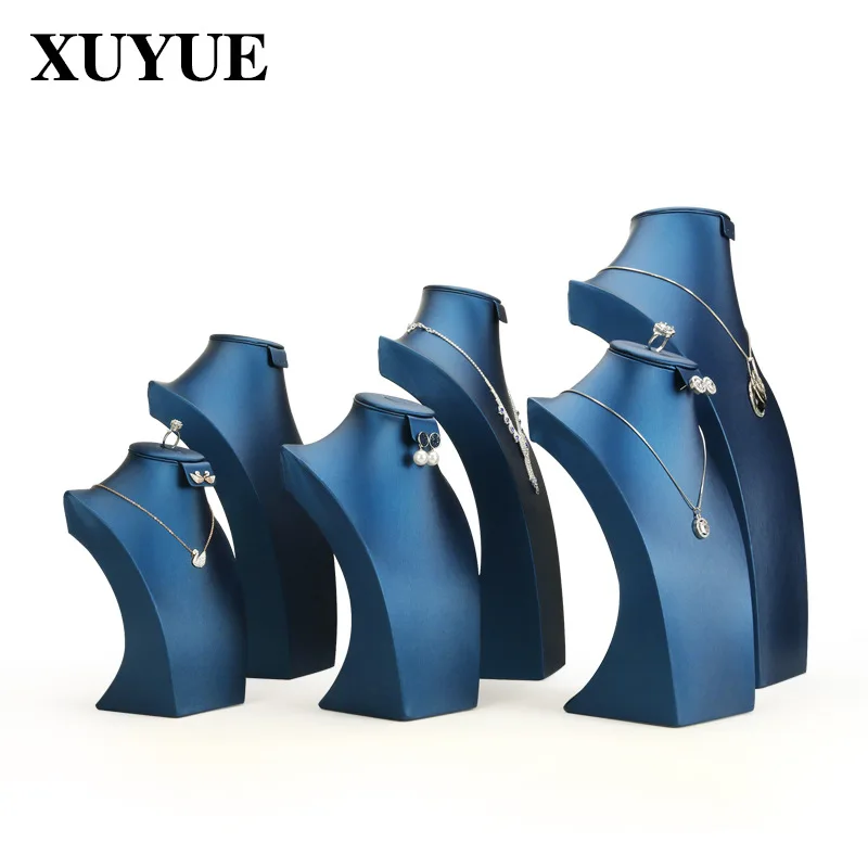 Jewelry Display Stand Necklace Earring Stand Factory Outlet Blue Brushed Model Neck Stall Desktop Props