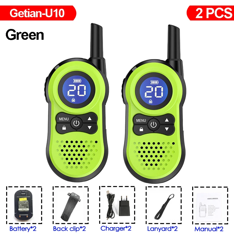 

GT 2PCS Walkie Talkie Mini Two Way Radio Transceiver Station Handheld Talkies Walkie Portable Communication Wireless Intercom