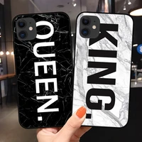 crown queen king couples phone soft case for iphone 12 13 pro max 12 13mini se 7 8 plus 6 6s x xs max xr funda coque cover