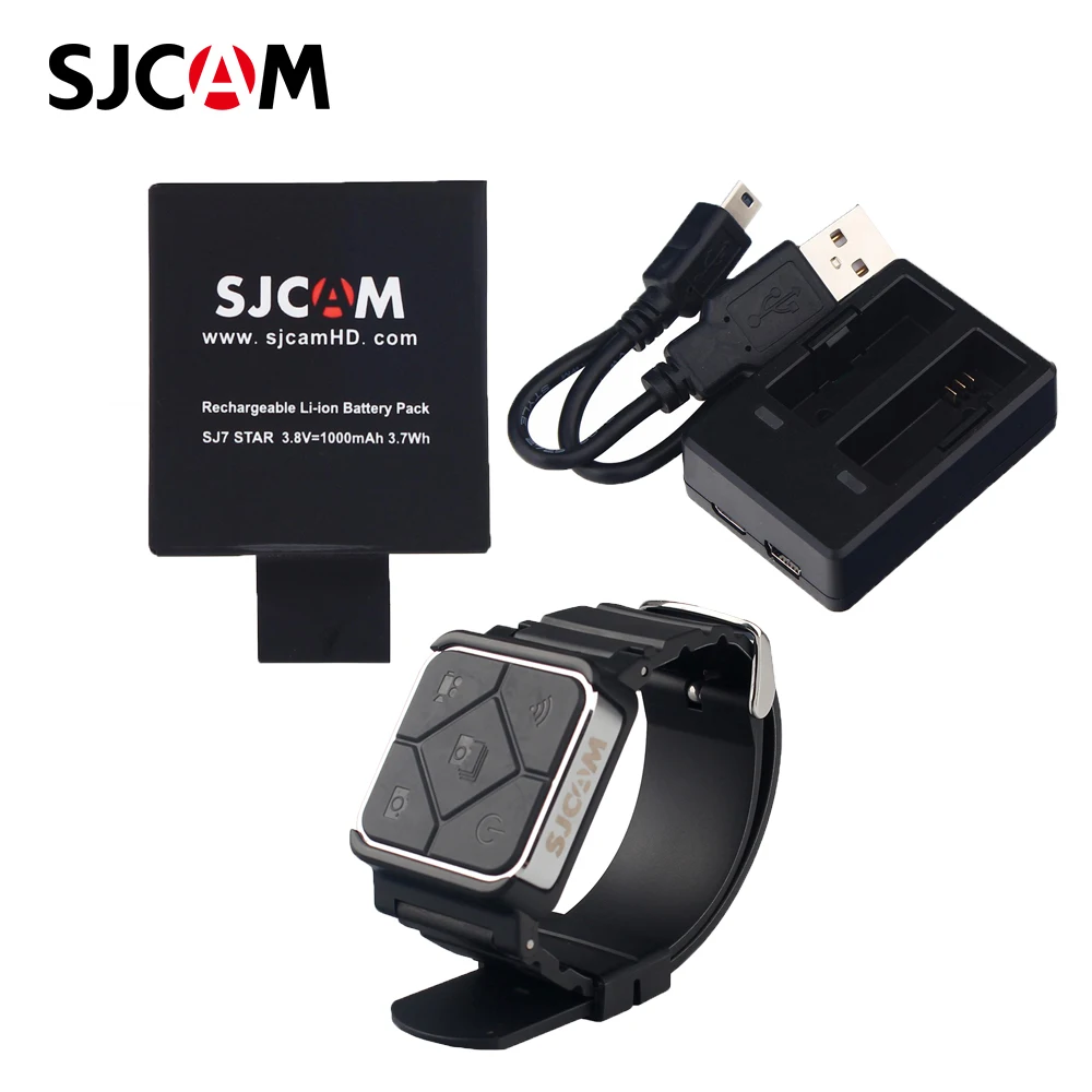 100% оригинальные аксессуары для камер Sjcam Sj7 1 батарея + двойное зарядное