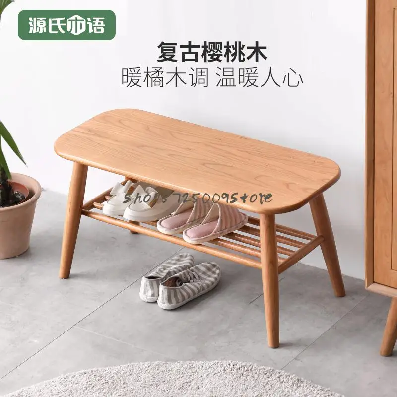 Сменный стул из массива дерева Вишневое дерево Скандинавская дверь для ног