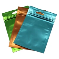 100pcs clear front resealable zip lock plastic storage bag retail ziplock poly pouch with hang hole mylar foil jewelry packages