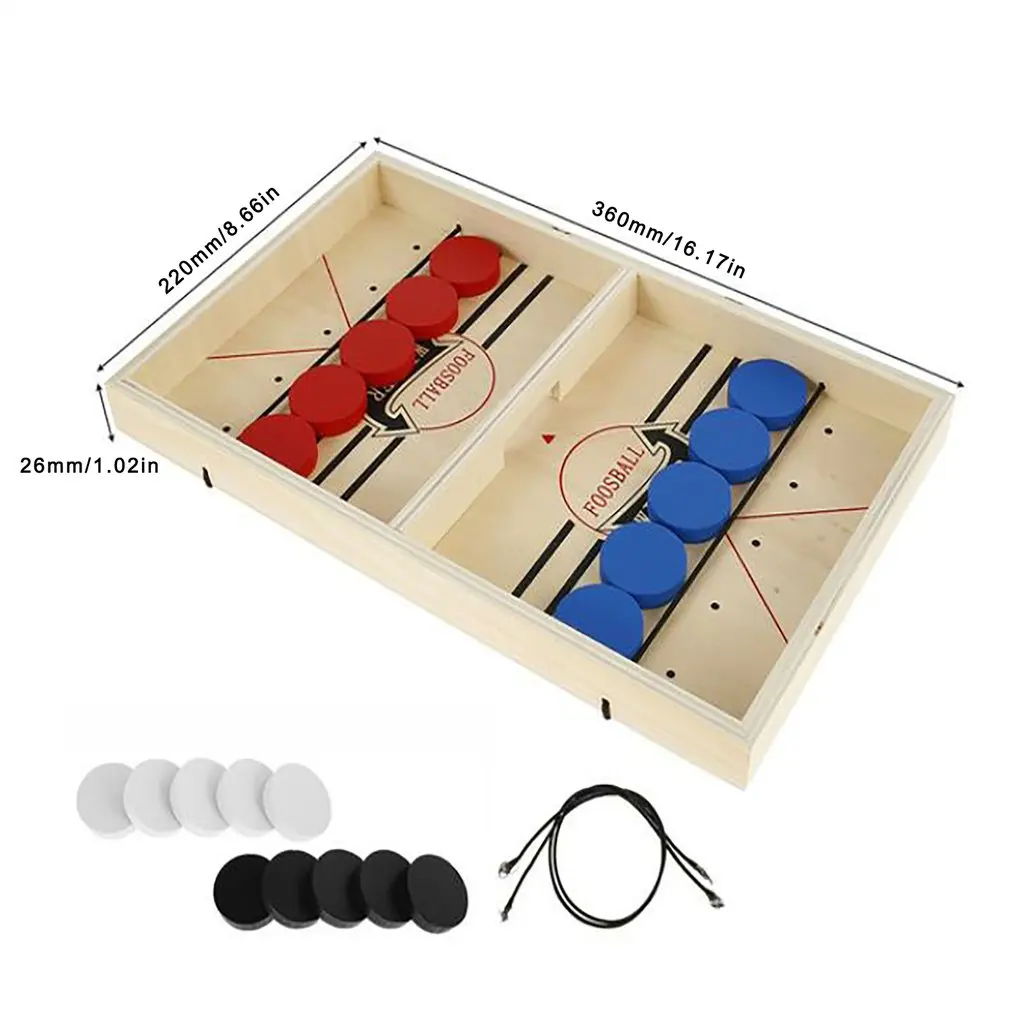 

Fast Sling Puck Games Table Hockey Game Wooden Air Hockey Board Game Family Catapult Chess Parent-child Interactive Chess Toys