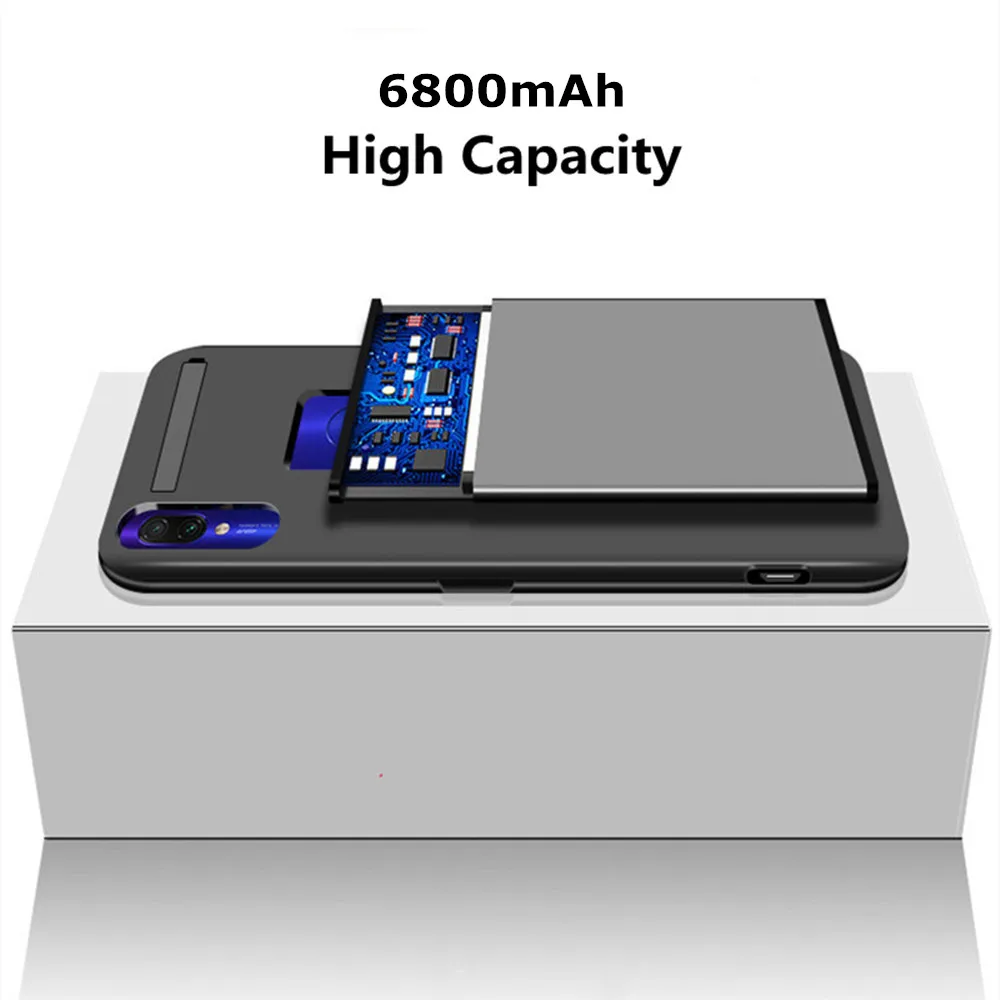 Для Xiaomi Redmi Note 7 Удлинение Банк питания зарядное устройство крышка для Xiaomi Redmi Note 7 Pro внешний блок питания зарядный чехол