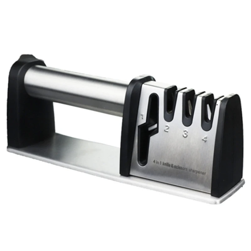 

1 Set Double-Sided Knife Sharpening Stone Set with Non-Slip Silicone Base & 1 Set Kitchen Manual Knife Sharpener