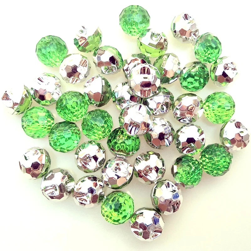 HL 40 шт Круглые акриловые пуговицы зеленого цвета швейные принадлежности