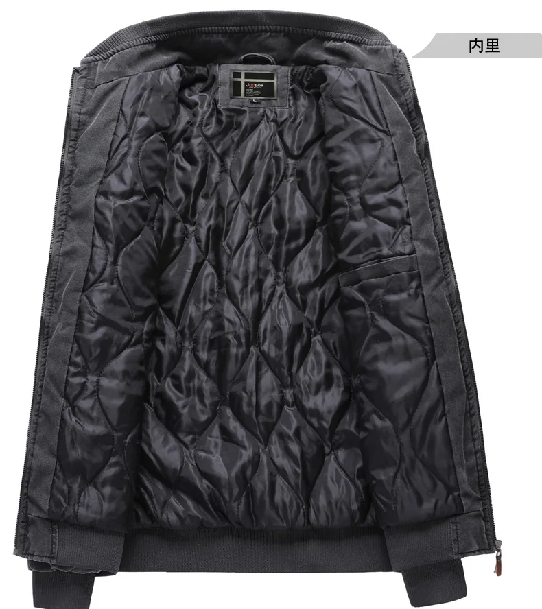 

2021 new cotton men's jacket stand collar simple casual men's jacket solid color warm long-sleeved autumn and winter jacket men