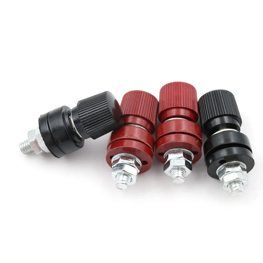 

4pcs Terminal 6mm Screw M6 Power Supply Terminals Binding Post(2PCS Red + 2PCS Black)