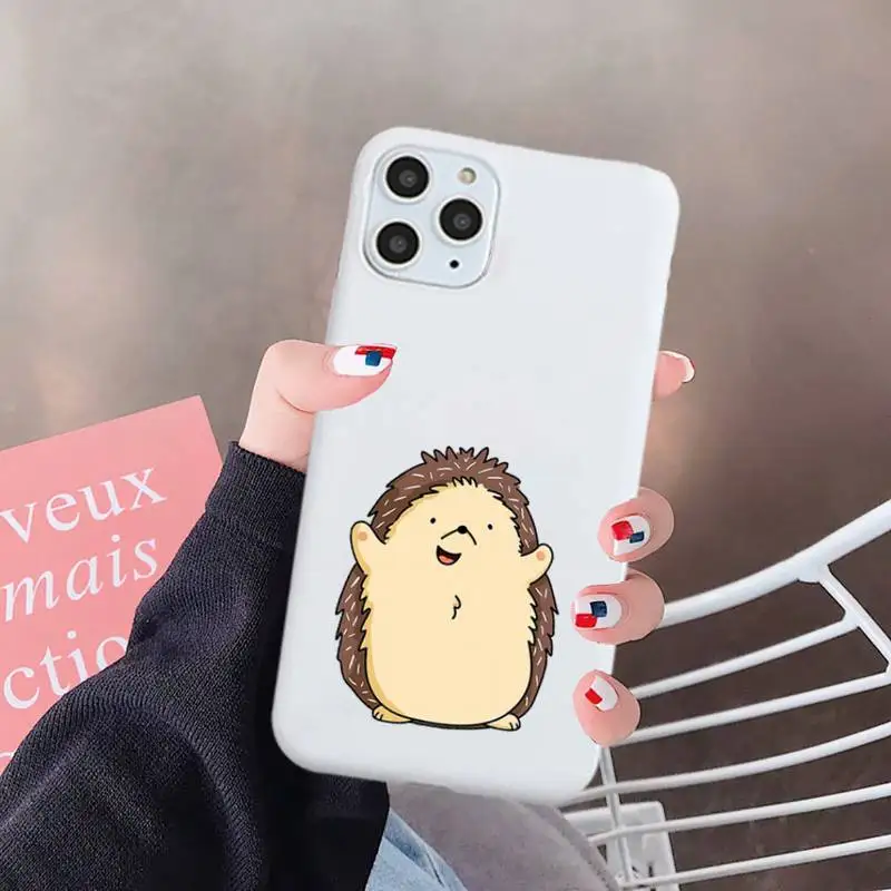 

Lovely cartoon hedgehog animal Phone Case Candy Color for iPhone 6 7 8 11 12 s mini pro X XS XR MAX Plus