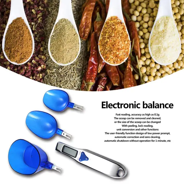 3Pcs Digital Measuring Scales LCD Display Kitchen Spoon Scale Detachable Replaceable Electronic Measuring Scales Kitchen Gadgets 3