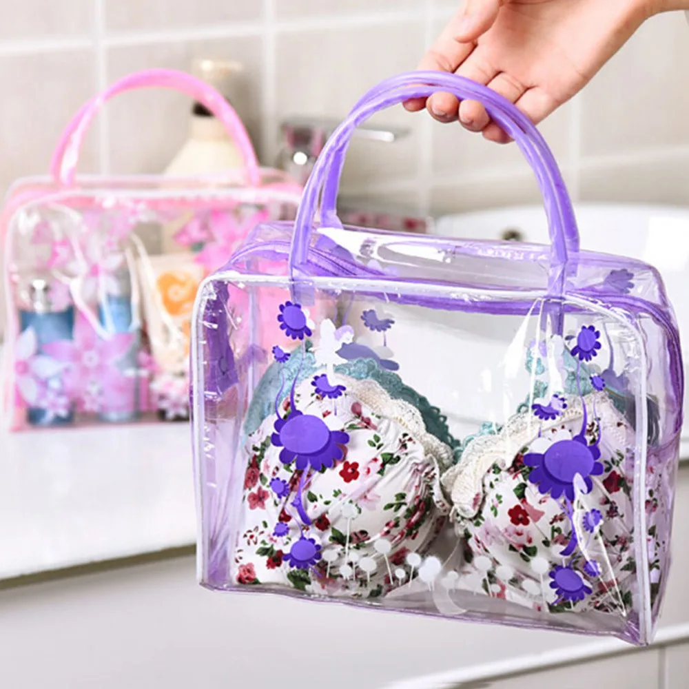 

1PC Fashion Women Waterproof PVC Transparent Cosmetic bag Portable Travel Organizer Toiletry Bag Bath Wash Make up Bag