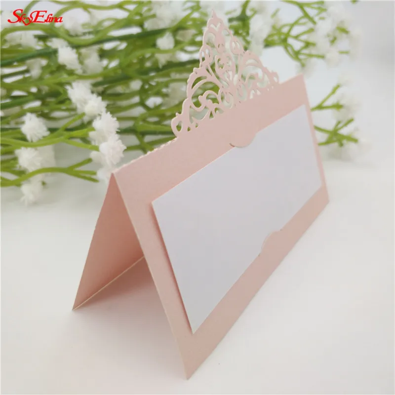 10/50/100 шт лазерная резка эскорт чашка карточка с именем и местом перламутровой