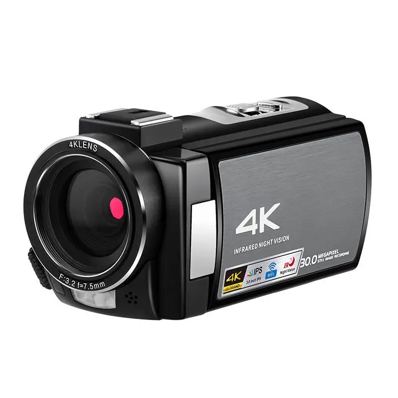

Профессиональная цифровая камера 4K Full HD, видеокамера с ночным видением, Wi-Fi, микрофоном и сенсорным экраном 3,0 дюйма, видеокамера с поддержко...