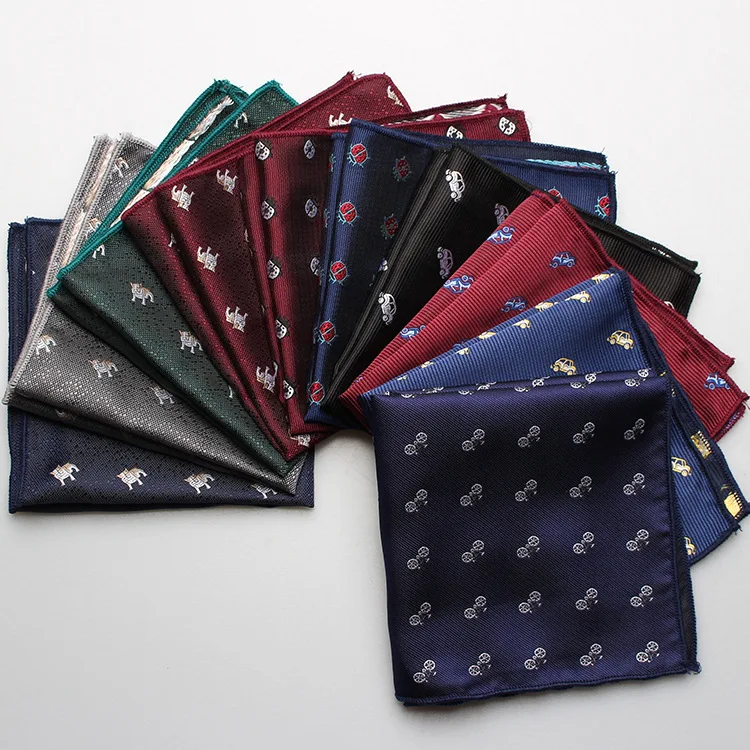 

Мужской носовой платок с мультяшным рисунком животных, Маленький Карманный платок из полиэстера, полотенце, шейный шарф, мужской носовой пл...