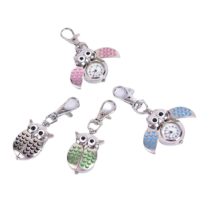 Винтажные милые карманные часы с совой цепочкой ожерелье подвеска Kay цепь флип