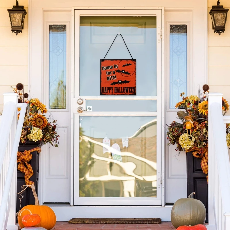 Настенный деревянный подвесной знак на Хэллоуин двор с привидениями украшение