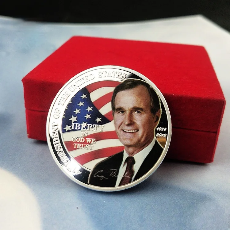 Президент Соединенных Штатов Джордж Герберт Уокер Буш сувенир Посеребренная