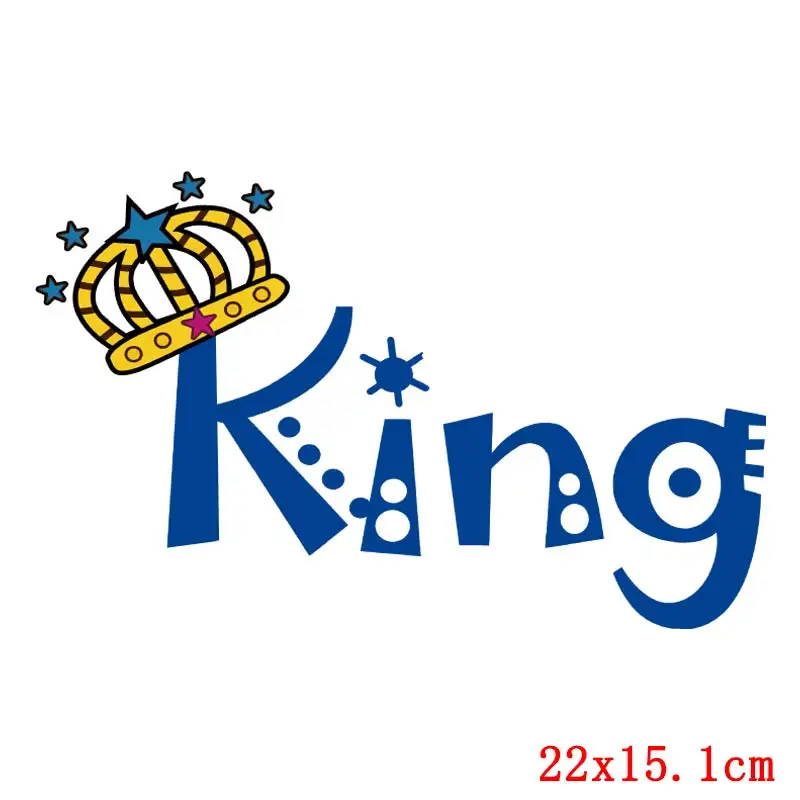 Prajna King Queen Baby Iron On Transfer для семейной одежды футболка Летний стиль термо заплатки