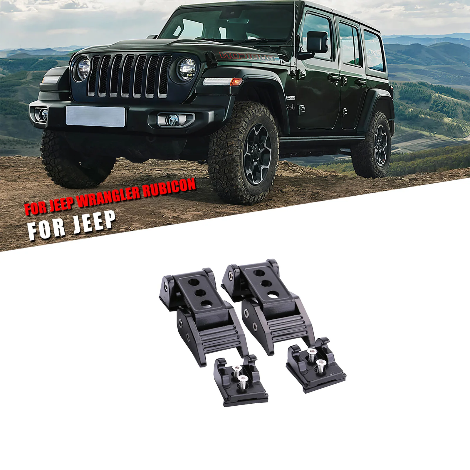 

2PCS Hood Catch Kit Black Car Engine Cover Lock Buckle Aluminum Alloy Hood Lock Buckle Rustproof Car Engine Lid Fixing Tool