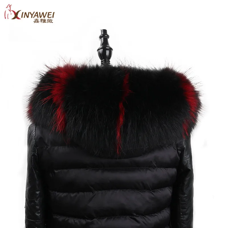 

2019 New Hot Oversized Fluffy Raccoon Fur Collar Winter Pike Coat Collar Raccoon Fur Cap Decorative Fur Collar Scarf.