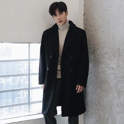 Новинка 2020 брендовая черная одежда телефон зимняя длинная свободная двубортная