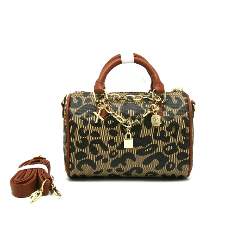 

Luxury Designer Handbag Leopard Boston Barrel Shoulder Messenger Female Bag Bolsa Feminina Bags For Women Purses And Handbags