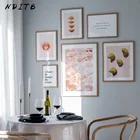 Настенная Картина на холсте с изображением хлеба, вина, напитков, фруктов, еды, ресторана, плакат, минималистичные цитаты, картина, декор для кухни, столовой