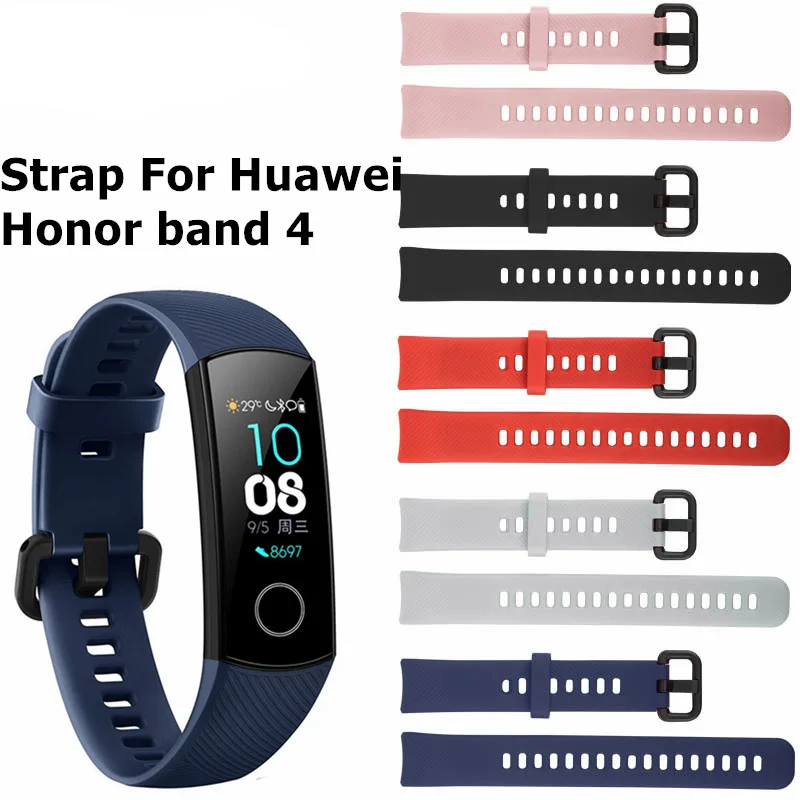 1 шт. силиконовый ремешок для Huawei Honor Band 4 спортивный браслет наручный смарт mi 5 xiaomi