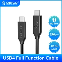 orico usb 4 cable usb if certified 100w fast charging 40gbps data transfer hd 8k 60hz video type c for thunderbolt 3 macbook