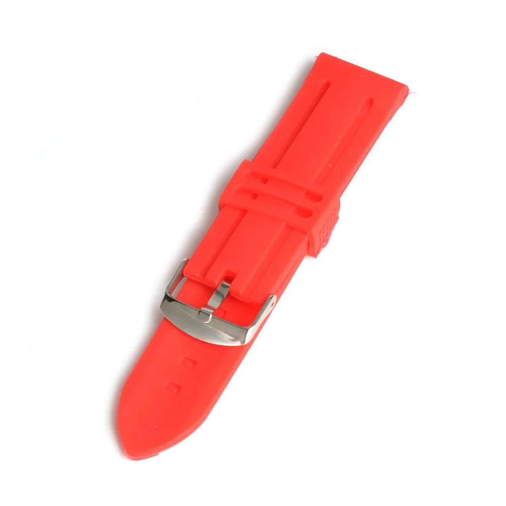 Ремешок силиконовый для мужских и женских наручных часов спортивный красный