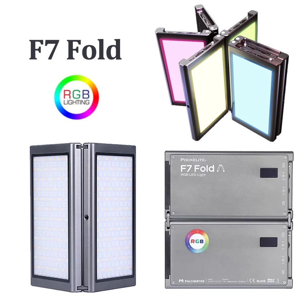 Складной светодиодный светильник FalconEyes F7 4 Вт RGB 24 портативный карманный