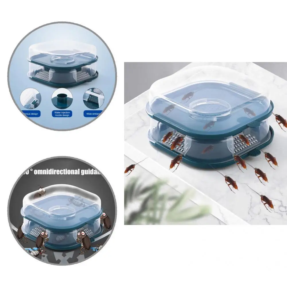 

Great Double Layer Transparent Cover Child-Resistant Cockroach Trap Box Roach Killer Trap Cockroach Trap Box