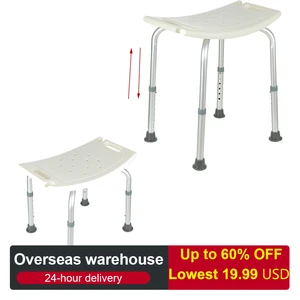 Нескользящее кресло для ванной и душа, кресло с регулируемой высотой 7 передач для пожилых, безопасное сиденье для ванны и душа, скамейка, стул - изображение