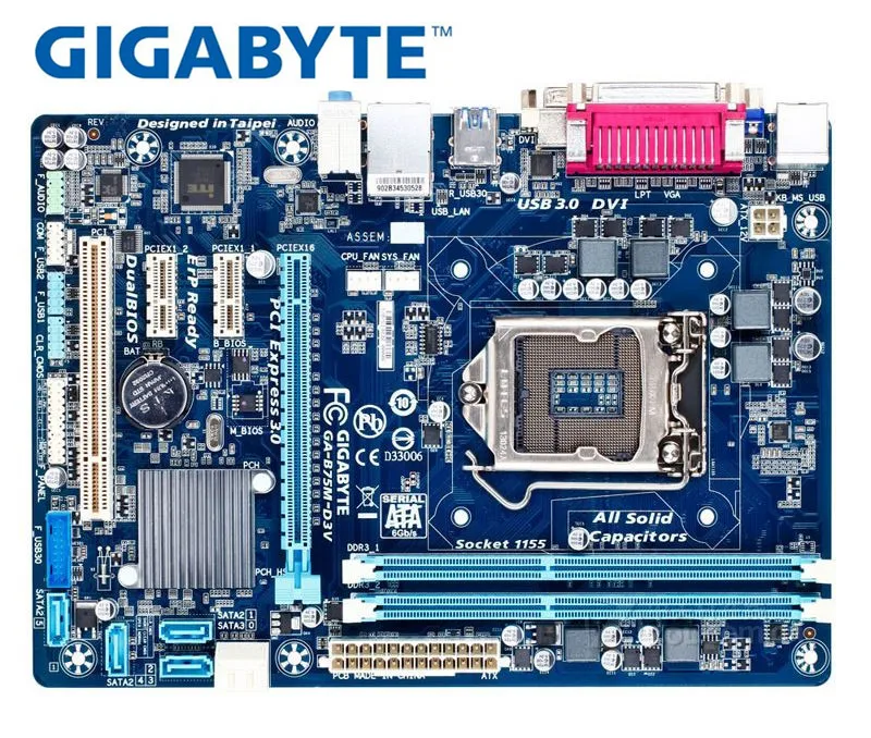 

Десктопная Материнская плата GIGABYTE GA-B75M-D3V, B75, разъем LGA 1155, i3, i5, i7, DDR3 32 ГБ, Micro ATX, оригинальная B75M-D3V б/у материнская плата