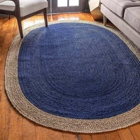 rug 100 natural jute weave style 2x3 foot area rugs home living room decoration double sided oval carpet