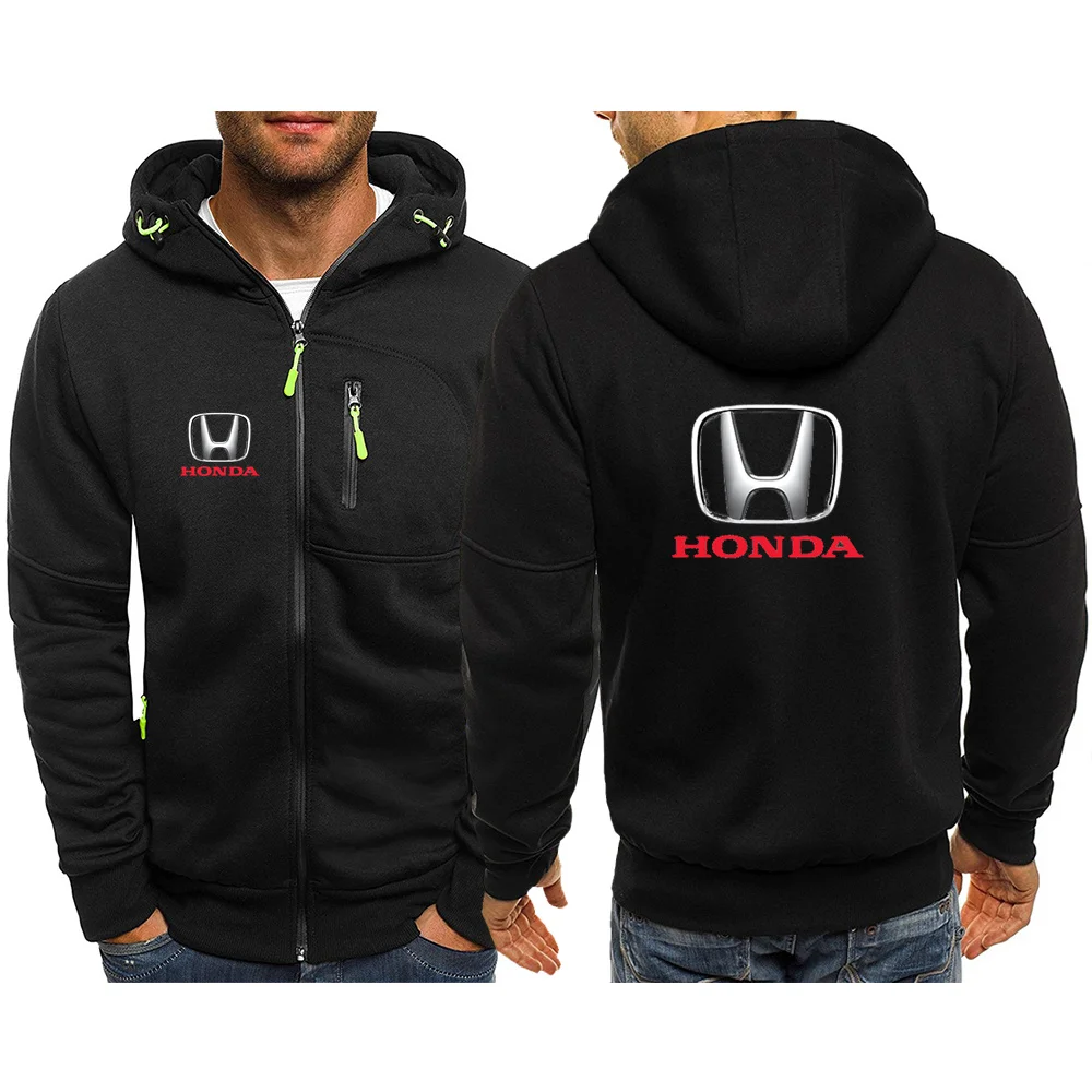 

Honda CAR 2021 New Men's Fashion Zipper Hoodie Spring Autumn High Quality Pure Color Long Sleeve Hooded Pullover Sweatshirt+6